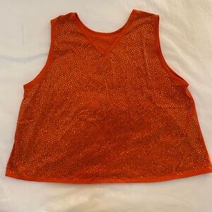 Queen of Sparkles Organge Rhinestone Active Tank
